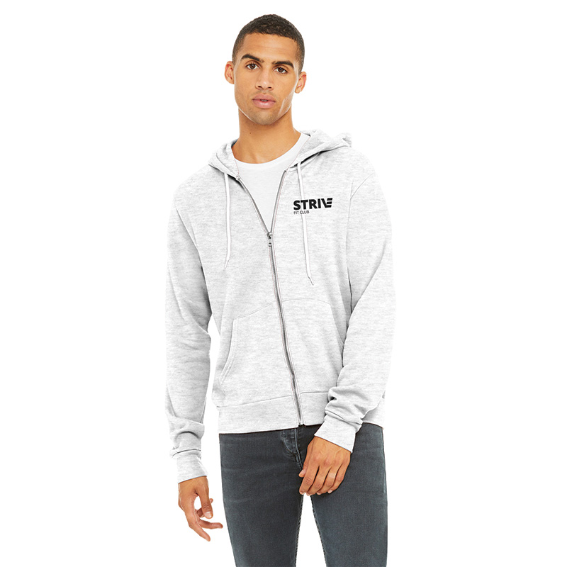 Strive - BC3739 BELLA+CANVAS® Unisex Sponge Fleece Full-Zip Hoodie - Ash