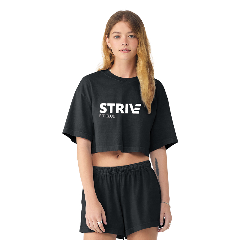 Strive - BC6882GD BELLA+CANVAS Women’s Heavyweight Garment-Dyed Cropped Tee - Washed Black *Coming Soon