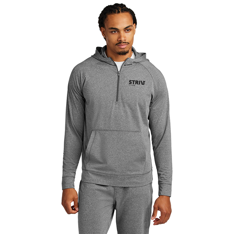 Strive - ST856  Sport-Tek® Sport-Wick® Stretch 1/2-Zip Hoodie - Heather Grey